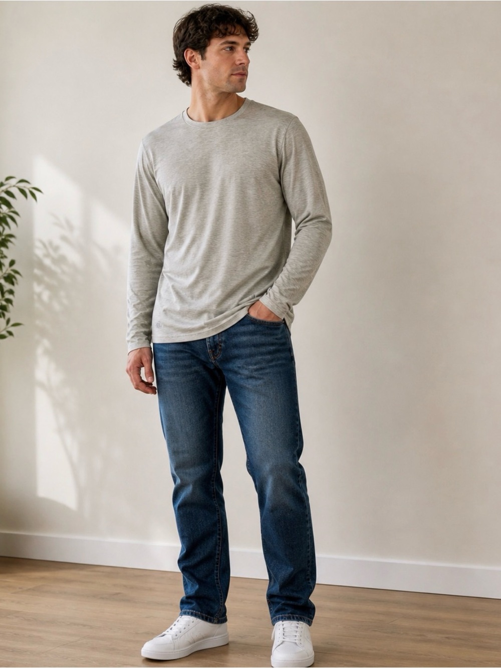 VRST Long Sleeve Crewneck Shirt in Tan Size XXL